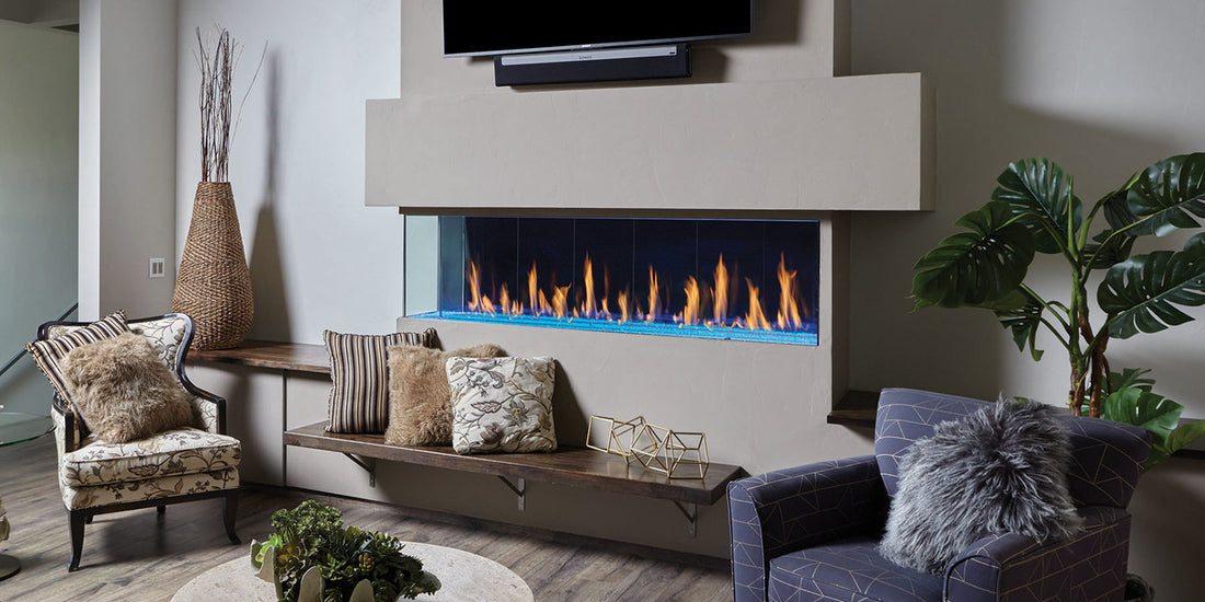 DaVinci Collection Corner custom gas fireplace installation