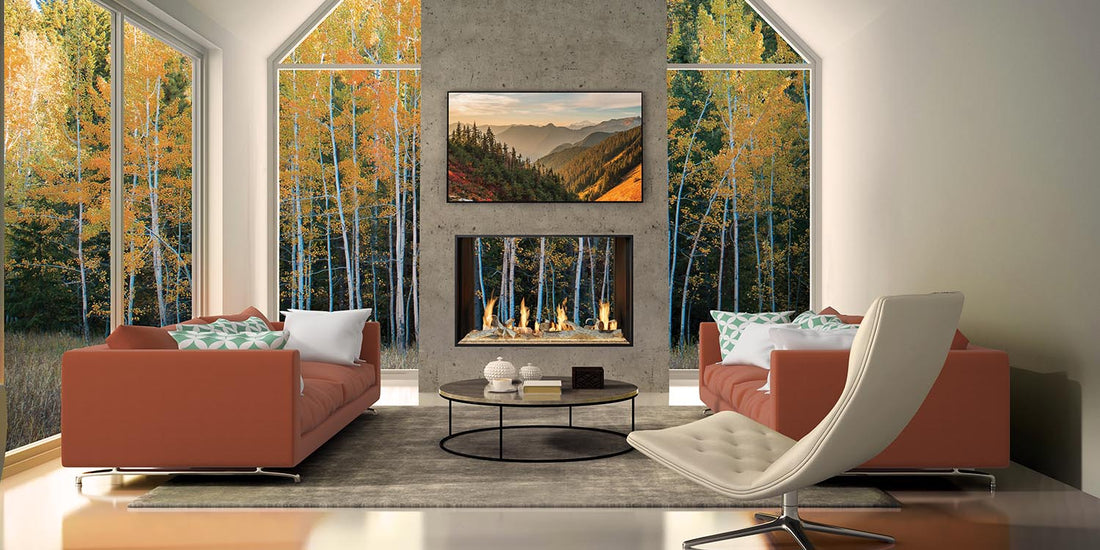 DaVinci Collection See-Thru double-sided custom gas fireplace