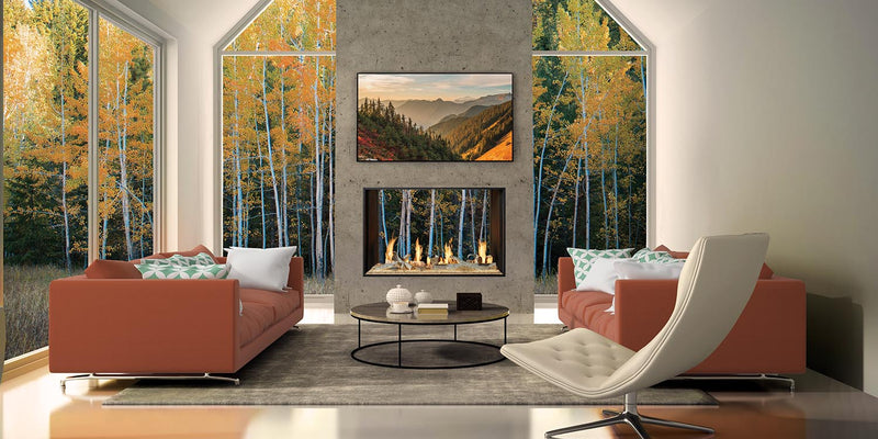 DaVinci Collection See-Thru double-sided custom gas fireplace