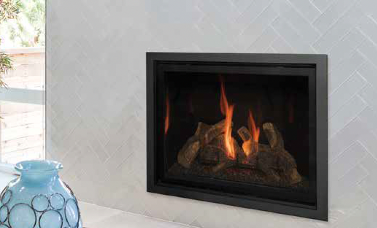 Kozy Heat Bayport 36 gas fireplace installed in a finished room