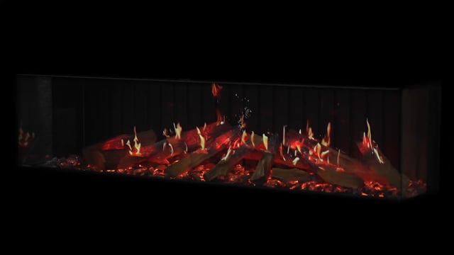Kozy Heat Osseo X64 holographic electric fireplace with multi-sided installation