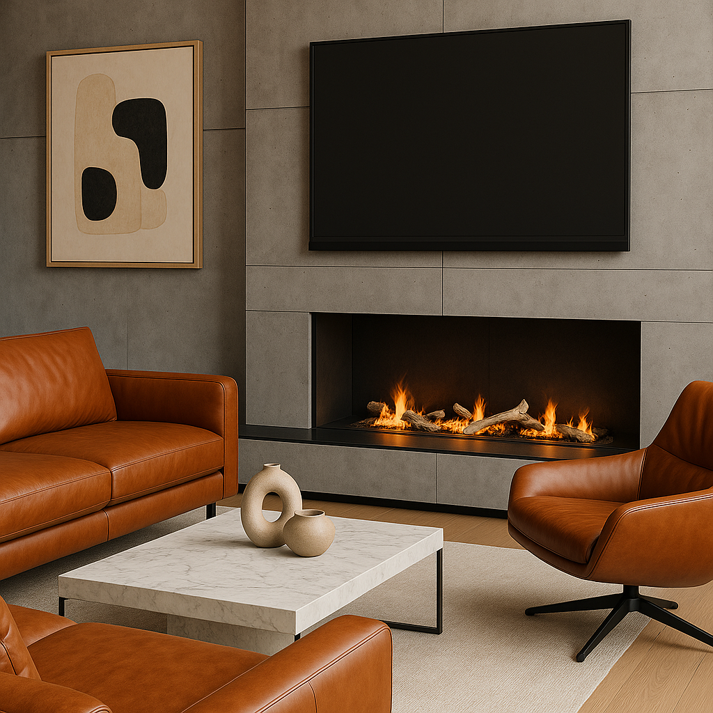 Aquafire Original water vapor electric fireplace gallery image