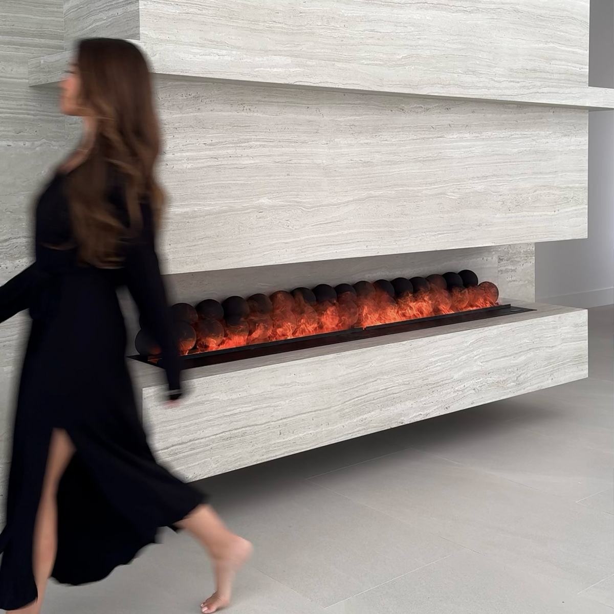 Aquafire Original water vapor electric fireplace gallery image
