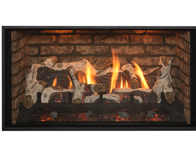 Kozy Heat Bellingham 44 gas fireplace detail