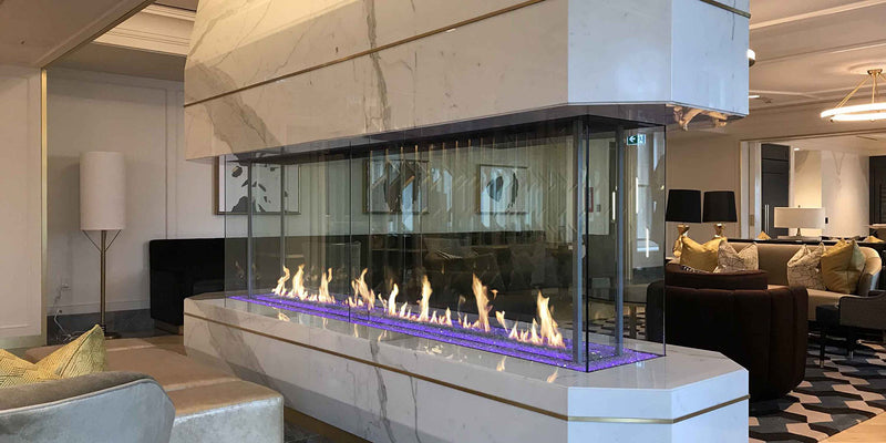 DaVinci Collection Island 360-degree custom gas fireplace