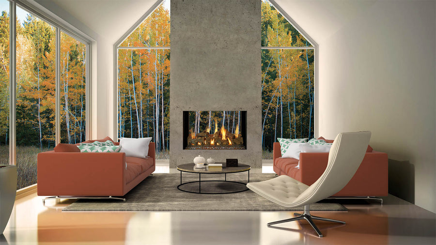 DaVinci Timber Fire See-Thru double-sided gas fireplace