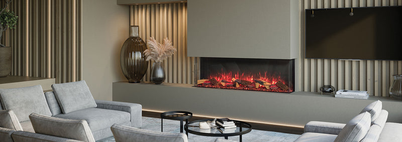 Regency Onyx EX150 multi-sided electric fireplace in a contemporary interior