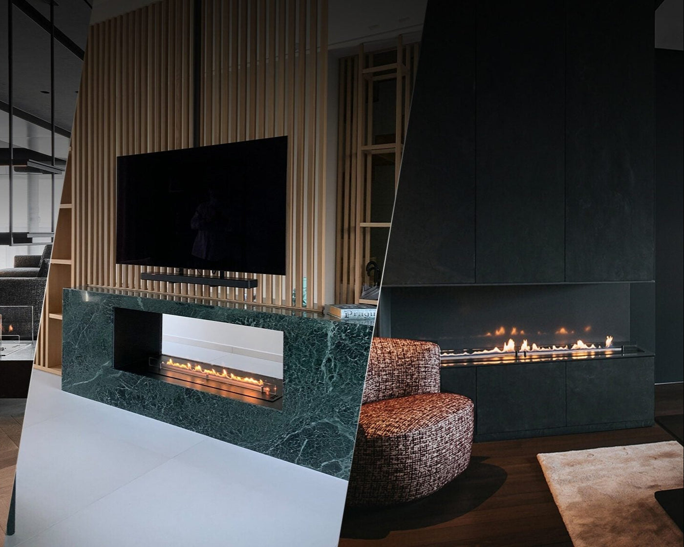 FLA4 — linear ethanol fireplace (premium look)