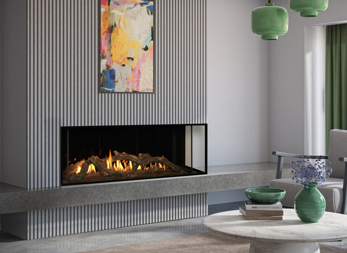 Kozy Heat Generation 6020 two-sided frameless gas fireplace