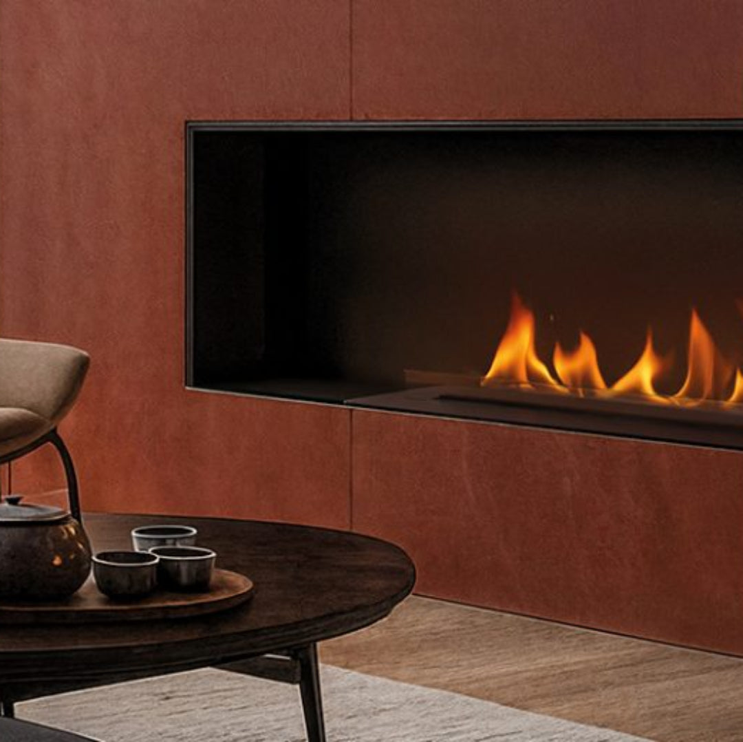 Planika FLA4 built-in bioethanol fireplace in a contemporary interior