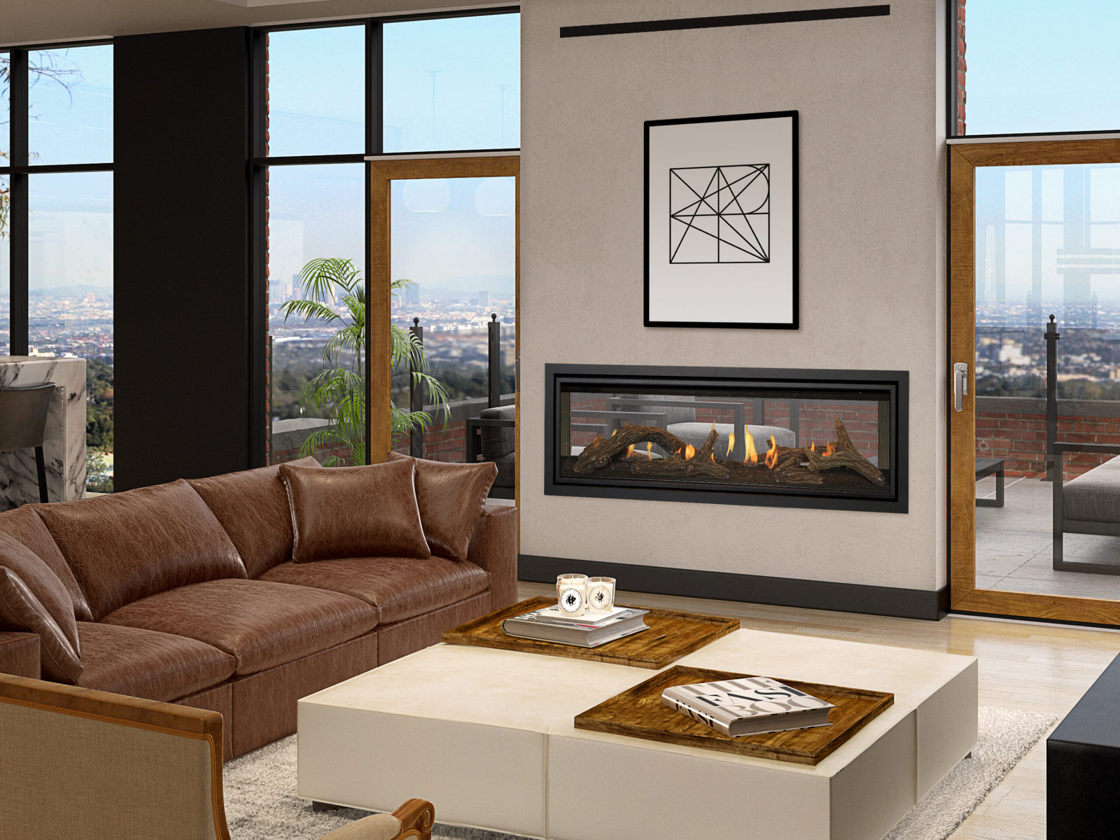 Kozy Heat Callaway See-Thru double-sided linear gas fireplace