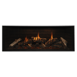 Kozy Heat Nordik 60TL tall linear gas fireplace with traditional log media