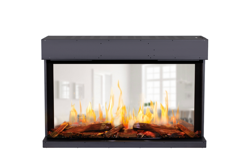 Modern Flames Nova Clear NOVA48-CLR see-through electric fireplace with illuminated logs