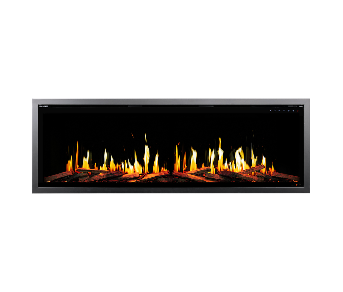 Modern Flames Orion V2 Slim 60-inch electric fireplace with yellow flames
