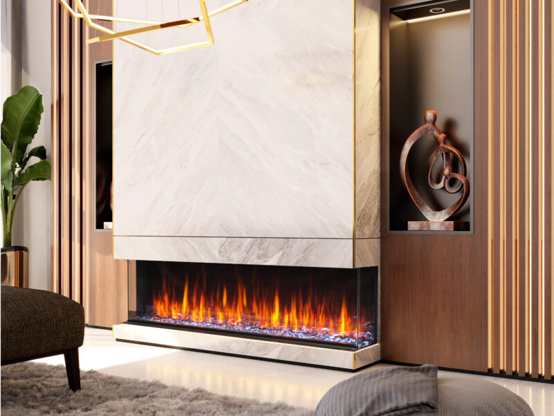 Kozy Heat Osseo e80 large multi-sided linear electric fireplace