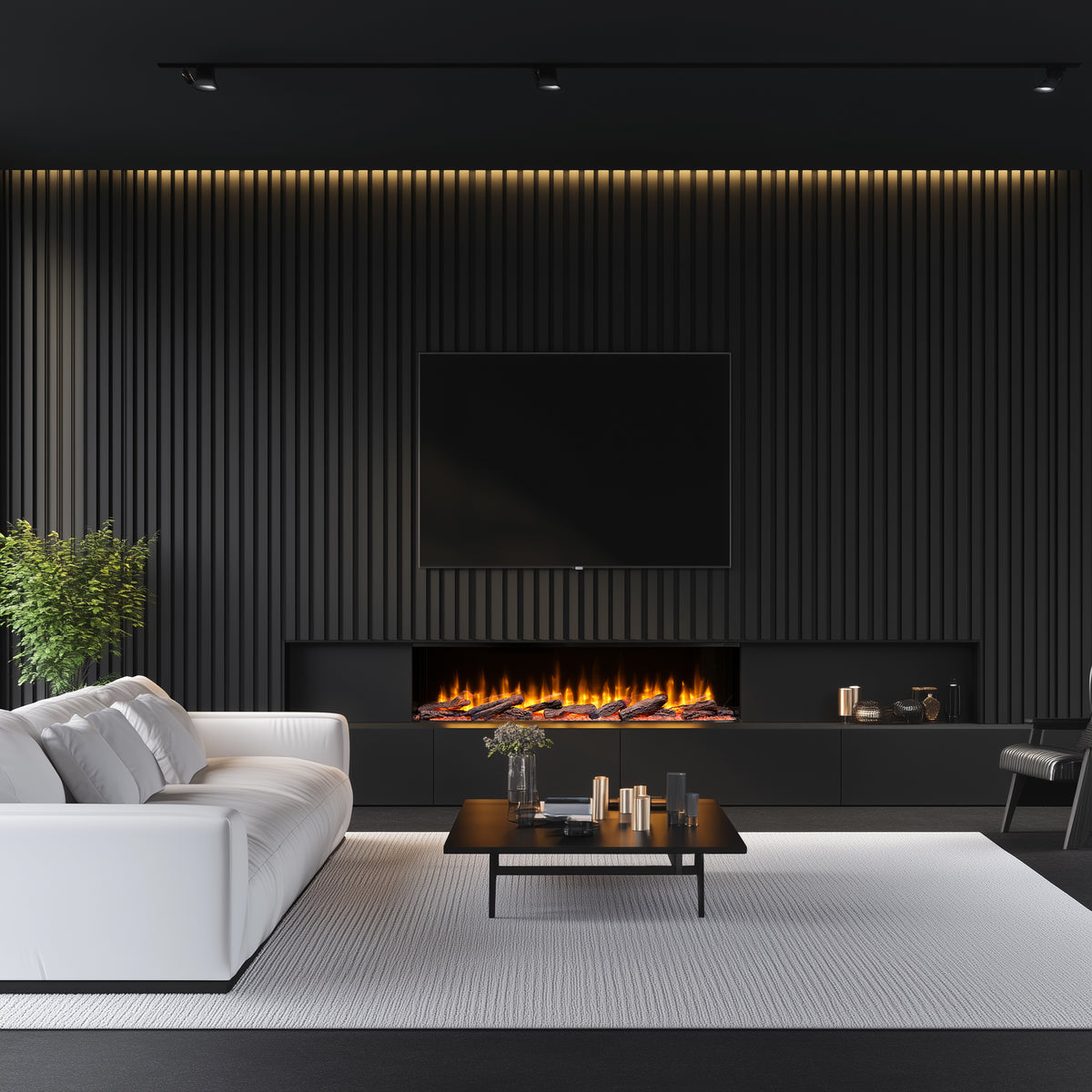 Dimplex Ignite Ultra electric fireplace in a contemporary room setting