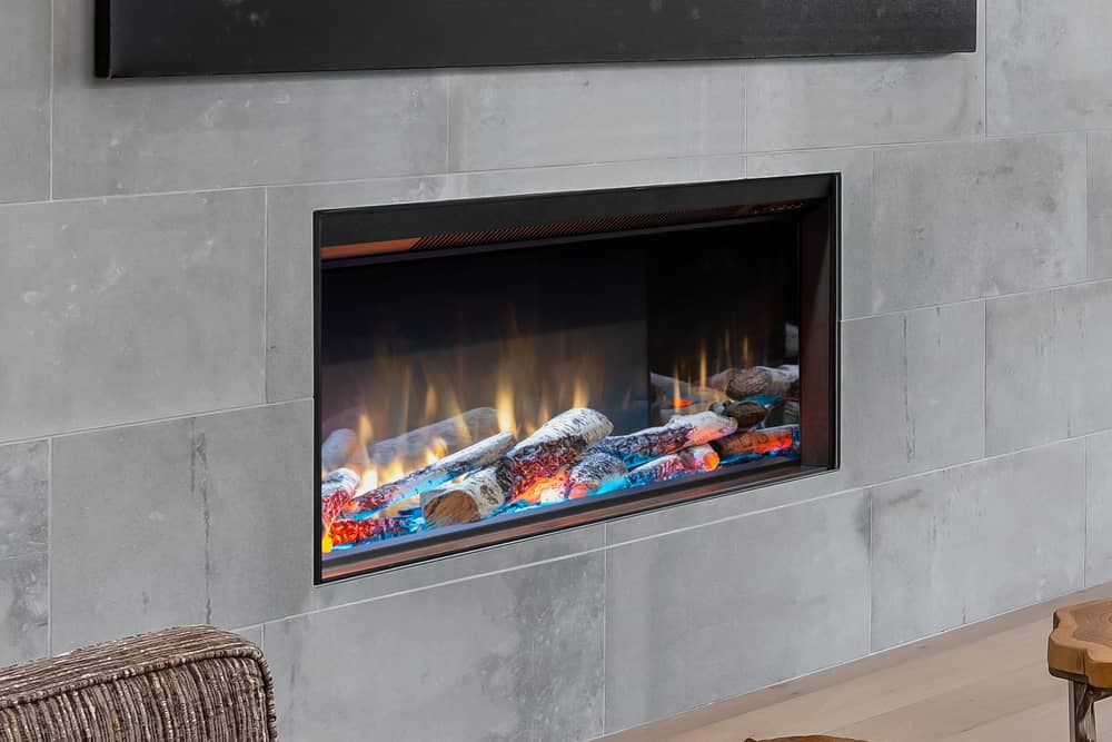 Valor GE4 electric insert with optional birch logs and clean installation kit