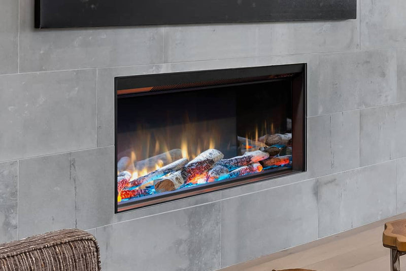 Valor GE4 electric insert with optional birch logs and clean installation kit