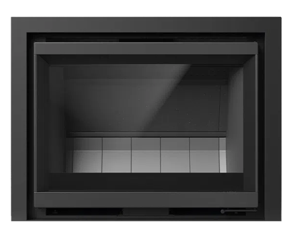 Black rectangular object on a white background