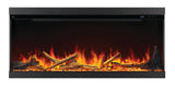 Straight-on product with Beach Fire logs and Woodland media.