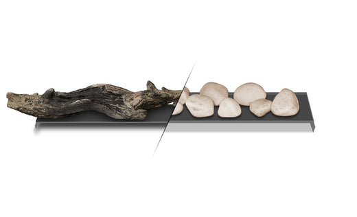 Tray with logs or stones